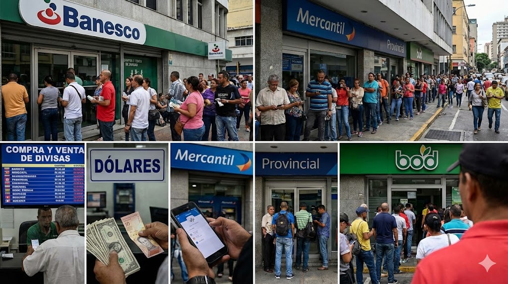 Bancos que cambian dólares en Venezuela